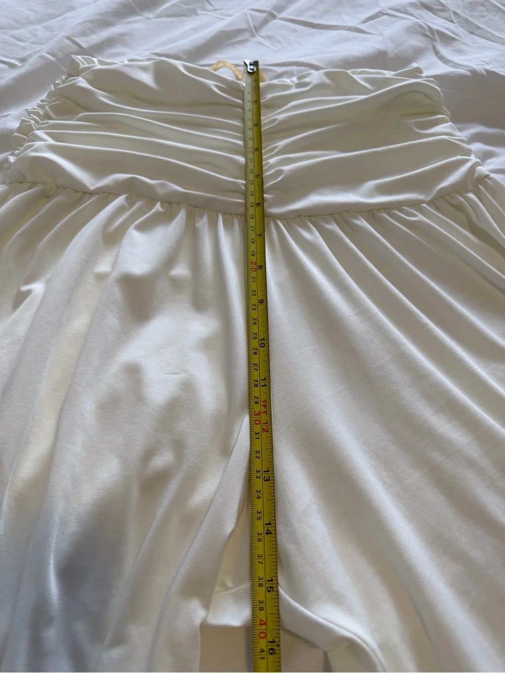 Patique White Ruched jersey pants